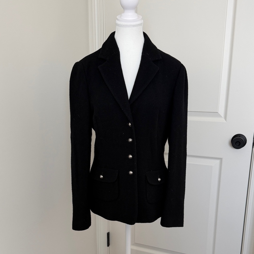 Talbots Black Blazer with Silver Buttons